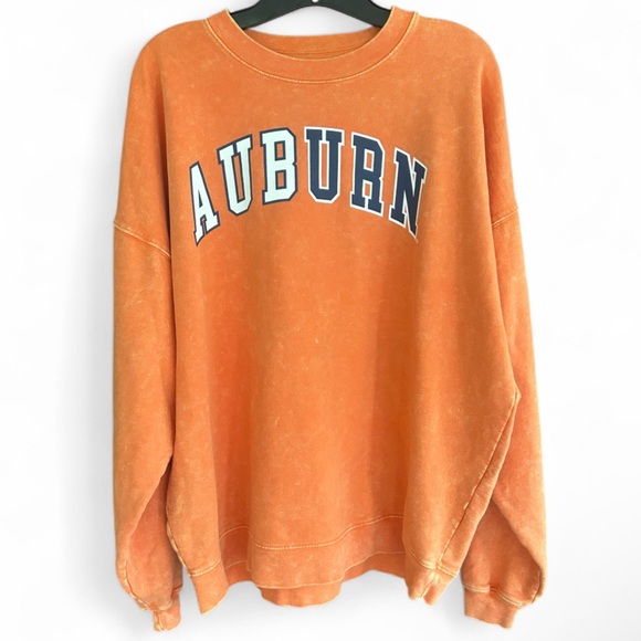 ZooZatz Tops - ZOOZATZ Auburn University Sweatshirt Orange Oversized Marbled Faded Baggy | XS